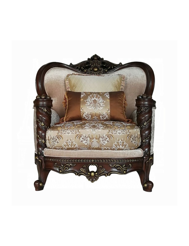 50685 Fabric Dark Walnut Finish Living Room Devayne Collection By Acme Furniture