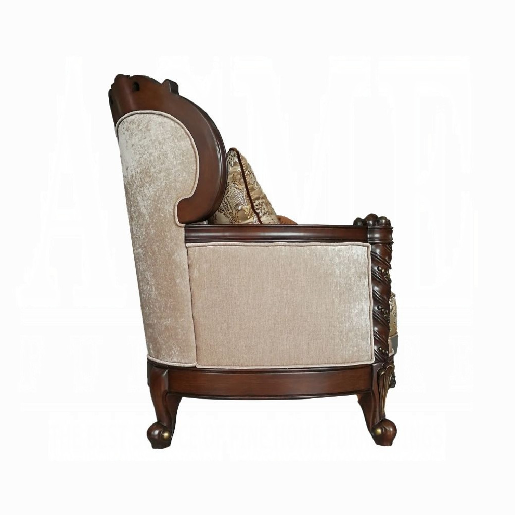 50685 Fabric Dark Walnut Finish Living Room Devayne Collection By Acme Furniture