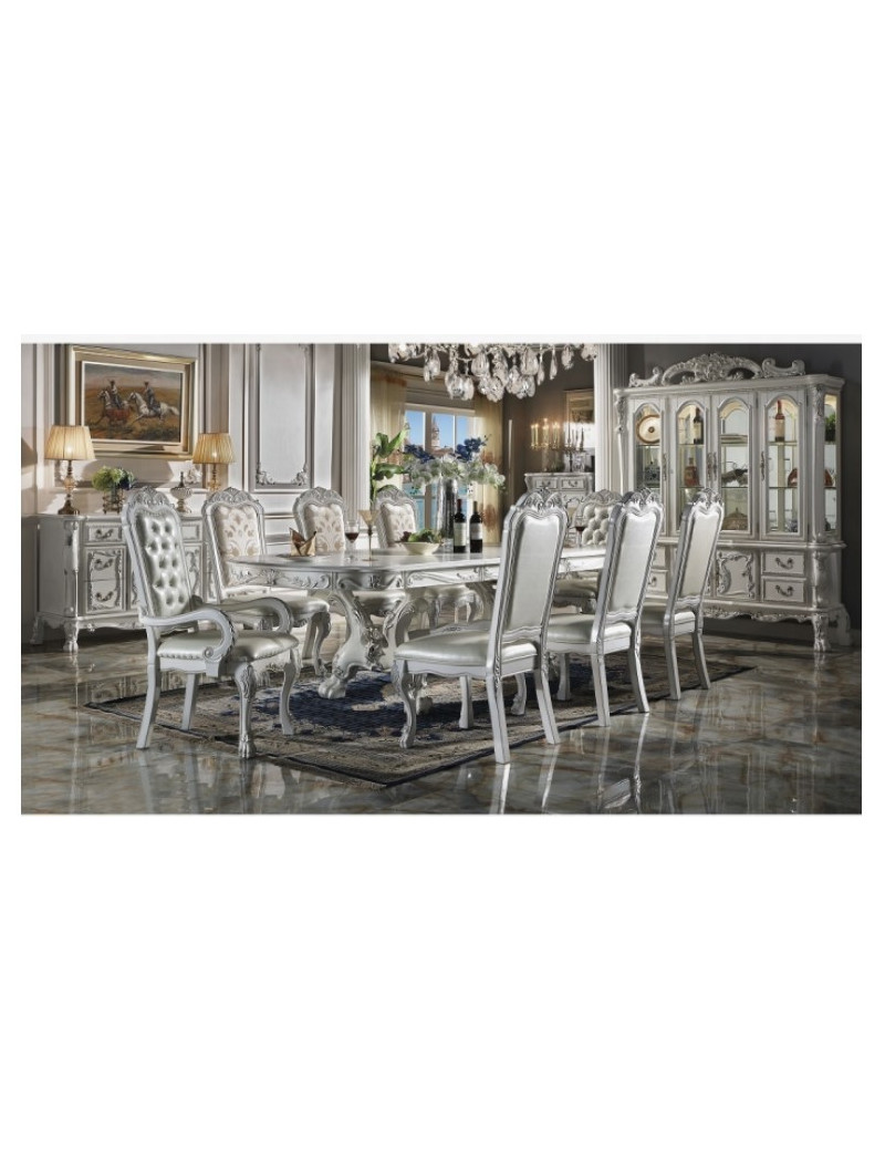 DN01695 7PC Dining Set Bone White Dresden Collection By Acme Furniture