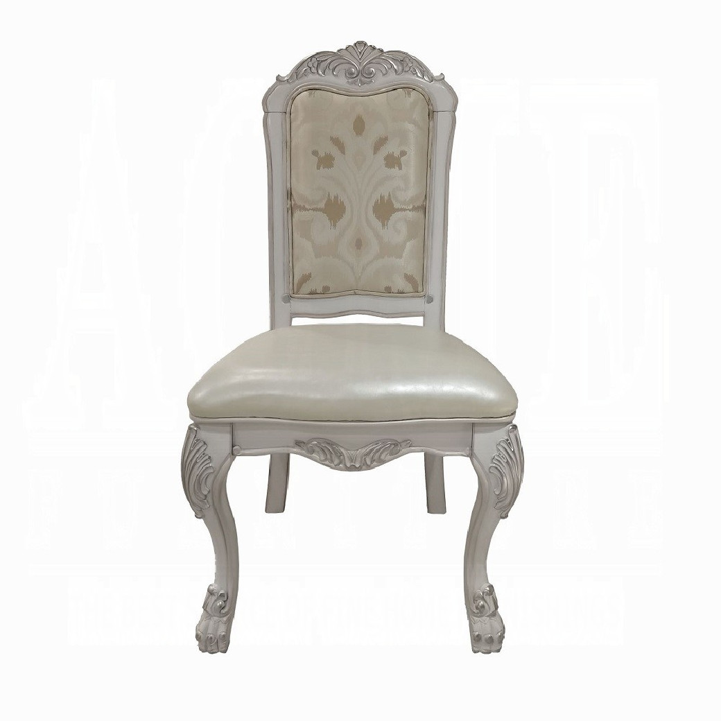 DN01695 7PC Dining Set Bone White Dresden Collection By Acme Furniture