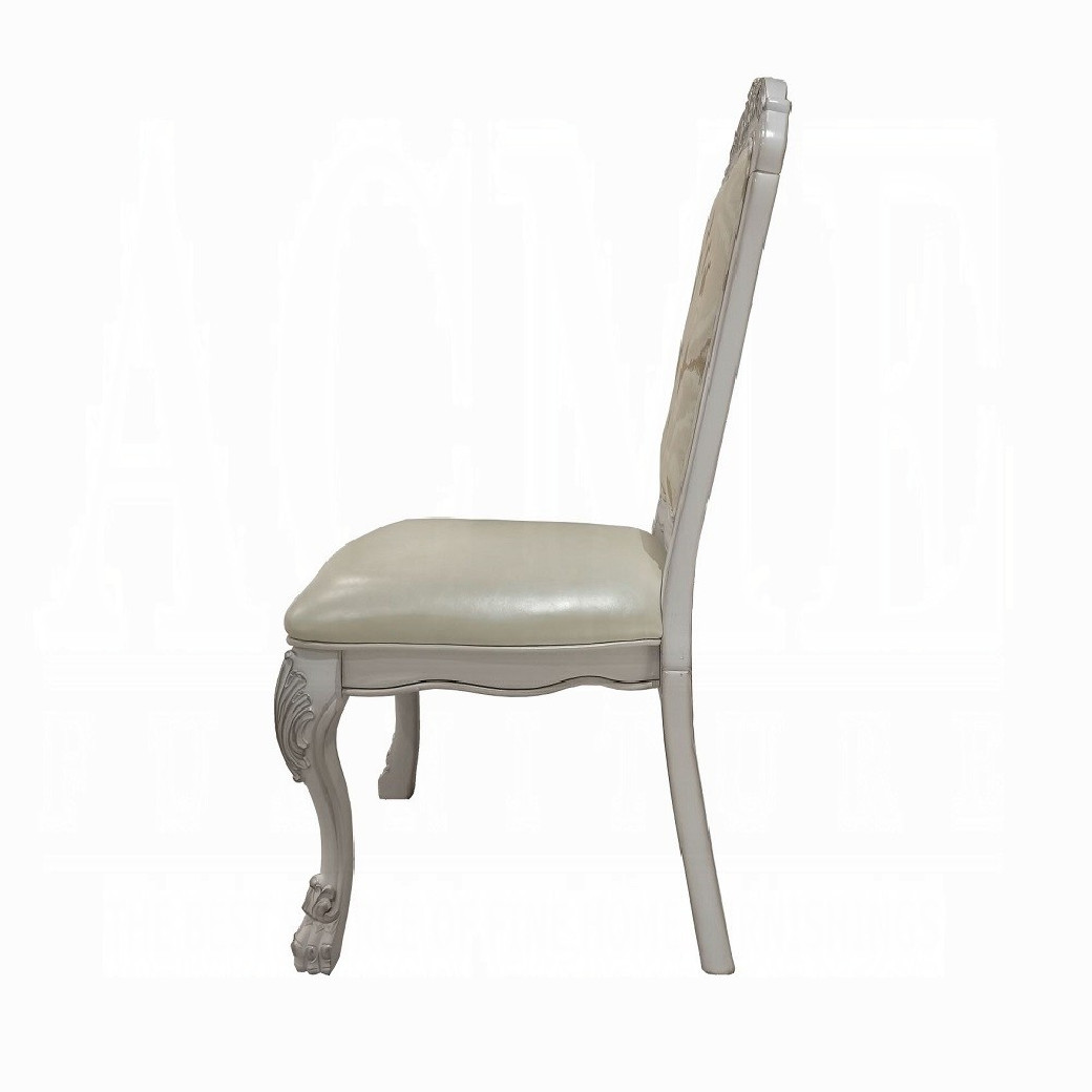 DN01695 7PC Dining Set Bone White Dresden Collection By Acme Furniture