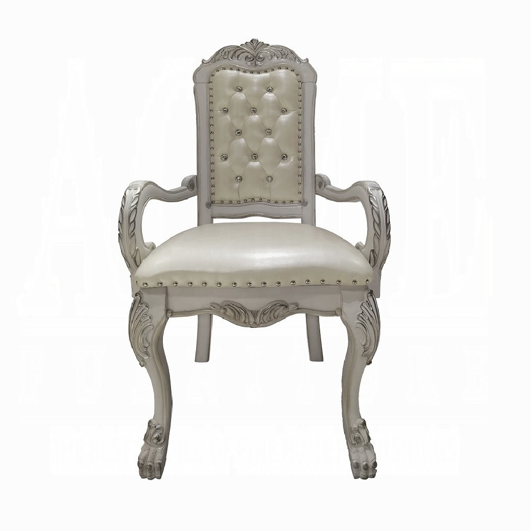 DN01695 7PC Dining Set Bone White Dresden Collection By Acme Furniture