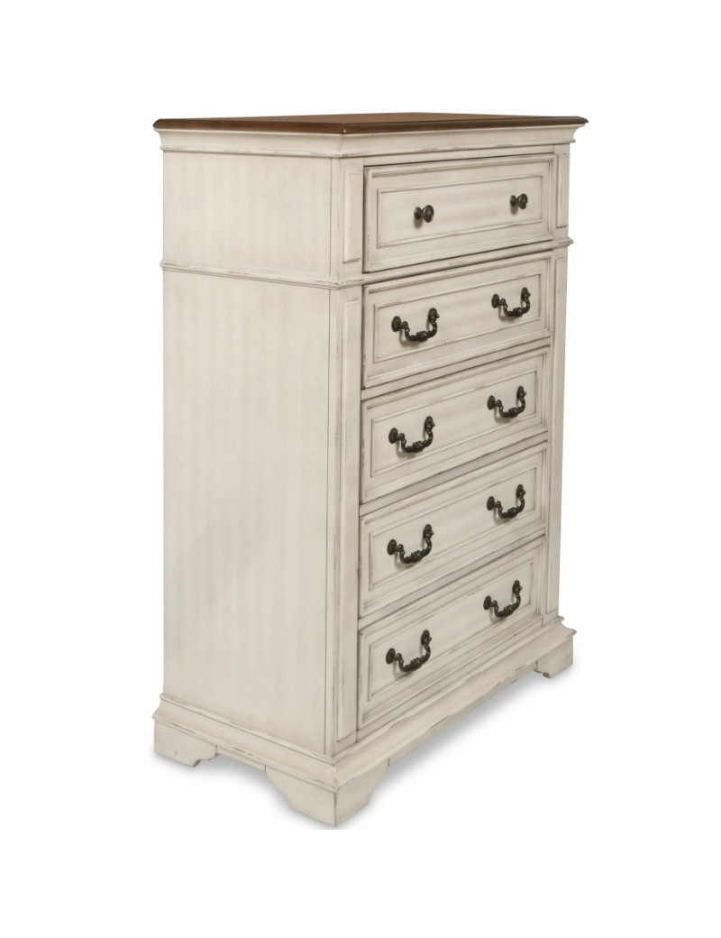 5Pc Queen Bedroom Set Anastacia Collection By New Classic Furniture.Antique Bisque Finish