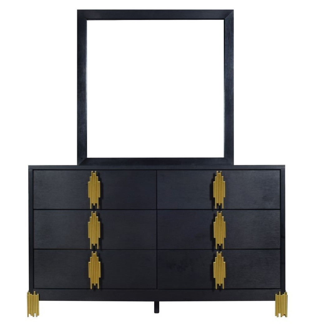Empire 5PC Queen Bedroom Set Collection in Black Finish By New Classic Furniture
