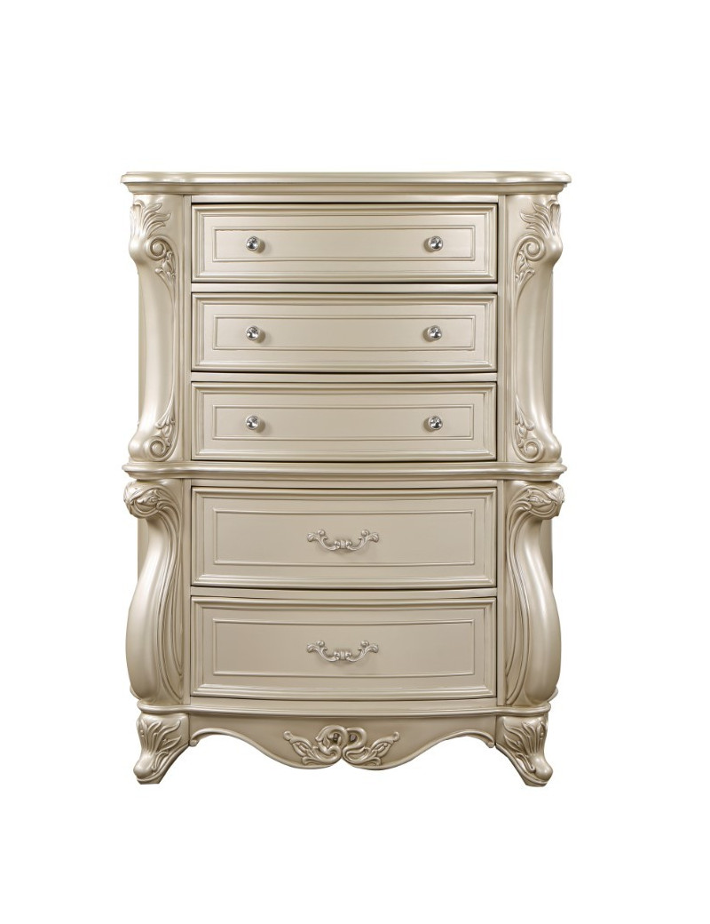 Monique 5Pc Queen Bedroom Set Champagne Finish By New Classic Furniture