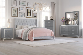 Huxley 5Pc Queen Bedroom Set Collection Gray Finish by New Classic FurnitureBy New Classic Furniture