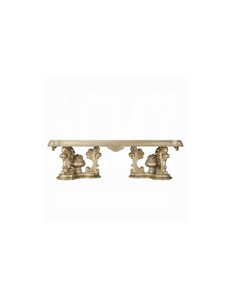 DN00457 Gold Finish 7PC Dining Set Seville Victorian Style Collection by Acme Furniture