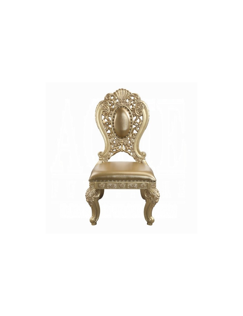 DN00457 Gold Finish 7PC Dining Set Seville Victorian Style Collection by Acme Furniture