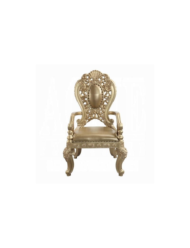 DN00457 Gold Finish 7PC Dining Set Seville Victorian Style Collection by Acme Furniture