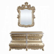 DN00457 Gold Finish 7PC Dining Set Seville Victorian Style Collection by Acme Furniture