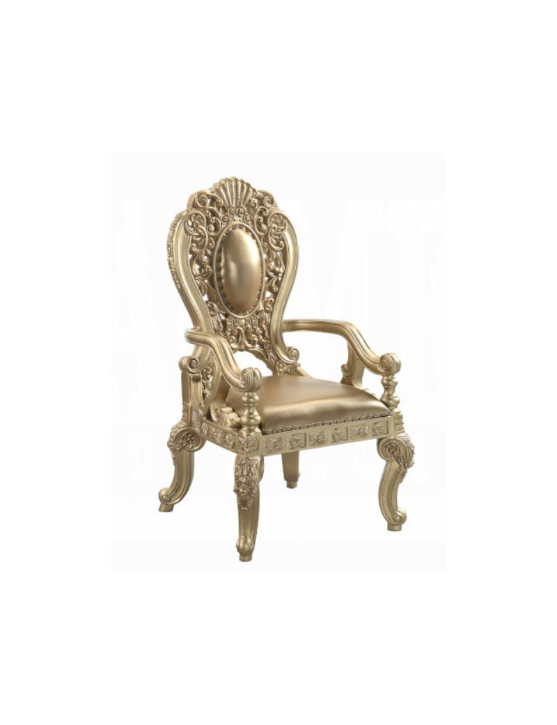 DN00457 Gold Finish 7PC Dining Set Seville Victorian Style Collection by Acme Furniture