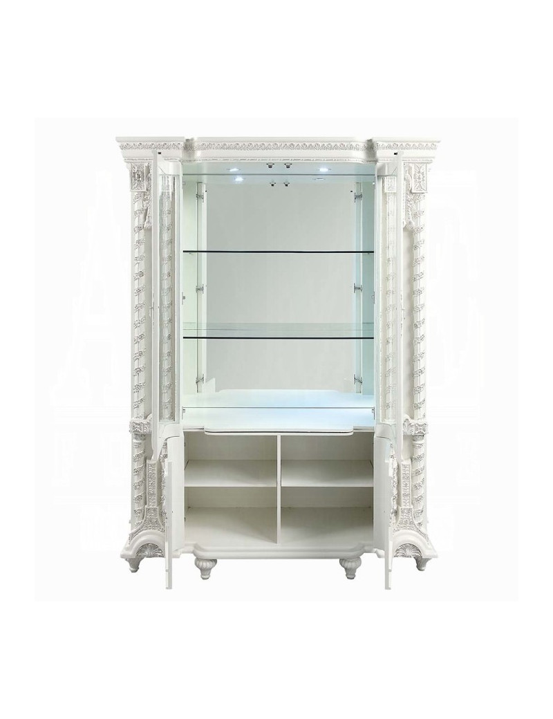 DN006381 Antique White Finish Curio Vanaheim Collection By Acme Furniture