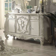 61130 Rectangular Dining Set White Bone Finish Versailles Collection By Acme Furniture
