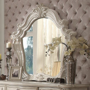 61150 Acme  Counter Height Table Versailles Collection PU & Bone White Finish