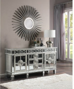 66164 Mirrored & Antique Platinum Finish Server Varian Collection By Acme Furniture