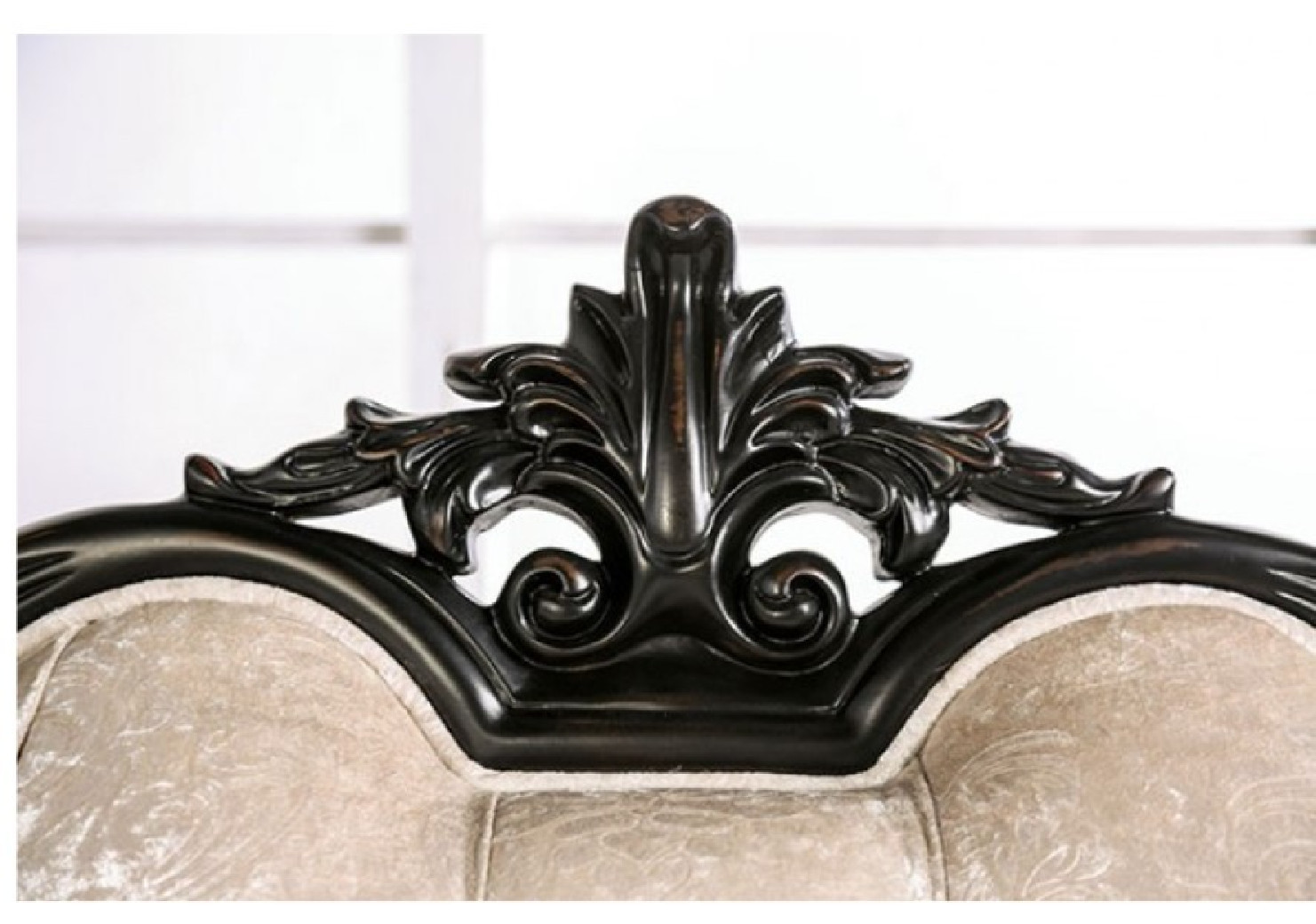 FM65001 2PC Sofa & Loveseat Traditional Style Black Finish Acapulco Collection By Furniture Of America