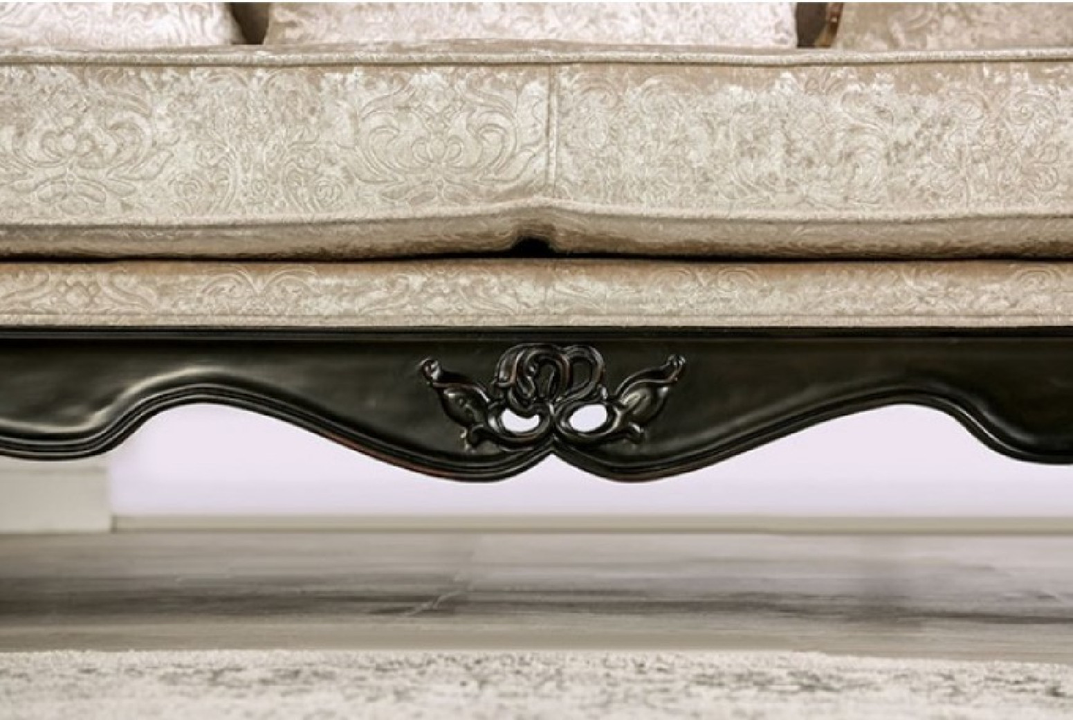 FM65001 2PC Sofa & Loveseat Traditional Style Black Finish Acapulco Collection By Furniture Of America