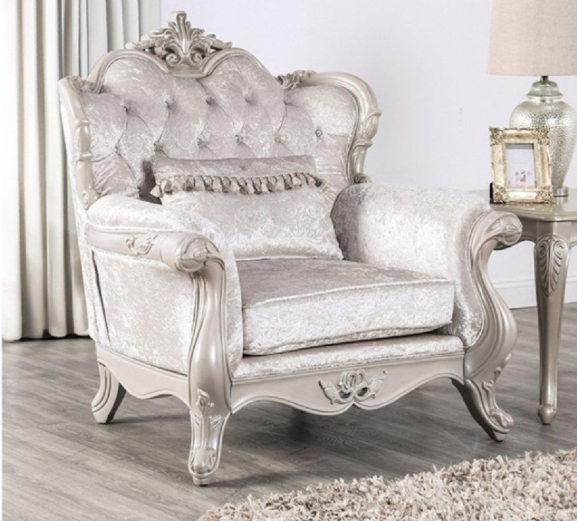 FM65001WH 2PC Sofa & Love seat Traditional Style Off-White Acapulco Collection By Furniture Of America