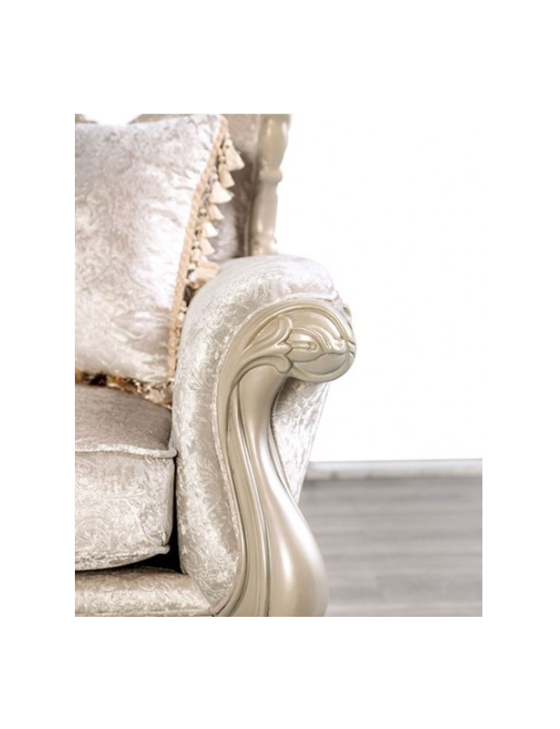 FM65001WH 2PC Sofa & Love seat Traditional Style Off-White Acapulco Collection By Furniture Of America