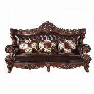53070 Espresso Top Grain Leather/ Walnut Finish Sofas By Acme Furniture