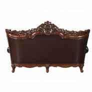 53070 Espresso Top Grain Leather/ Walnut Finish Sofas By Acme Furniture