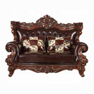 53070 Espresso Top Grain Leather/ Walnut Finish Sofas By Acme Furniture