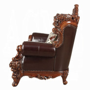 53070 Espresso Top Grain Leather/ Walnut Finish Sofas By Acme Furniture