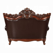 53070 Espresso Top Grain Leather/ Walnut Finish Sofas By Acme Furniture