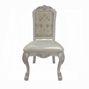 DN01700 5PC Dining Set Round Table Dresden White Bone Collection By Acme Furniture