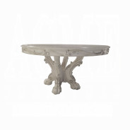 DN01700 5PC Dining Set Round Table Dresden White Bone Collection By Acme Furniture