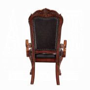 12150 Fabric & PU / Cherry Oak Dining Set Cherry Oak Dresden Collection by Acme Furniture