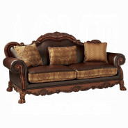 15160 Living room Cherry Oak Finish/ Brown PU Dresden Collection by Acme Furniture