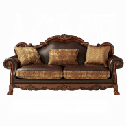 15160 Living room Cherry Oak Finish/ Brown PU Dresden Collection by Acme Furniture