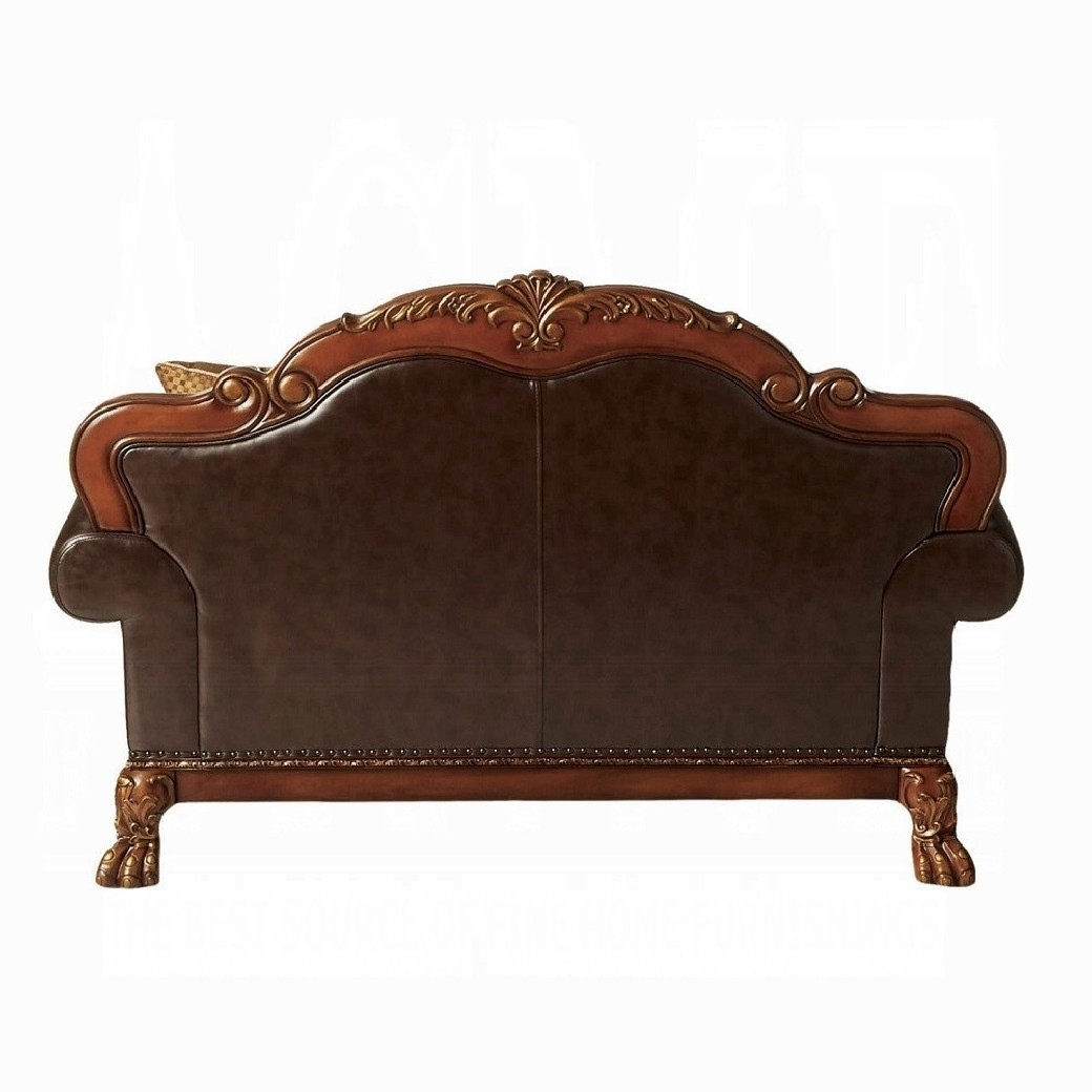 15160 Living room Cherry Oak Finish/ Brown PU Dresden Collection by Acme Furniture
