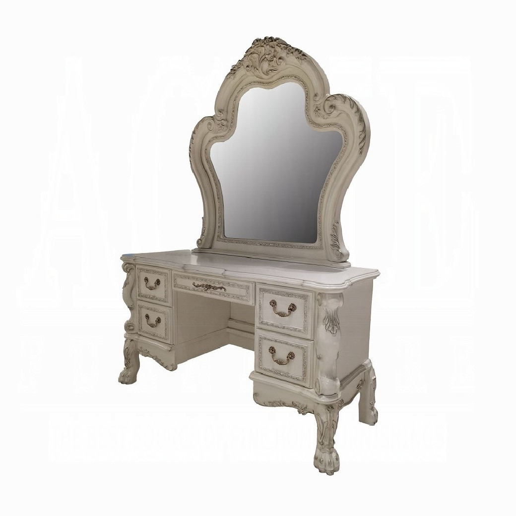 BD01682Q Queen Bed Dresden Bone White Finish Collection By Acme Furniture