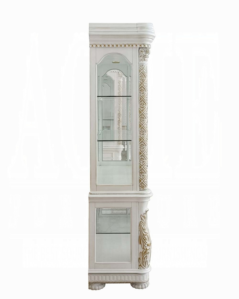 DN01515 7PC Vendome Antique Pearl Collection Counter Height Dining Table Set by Acme Furniture
