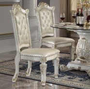DN01524 Vendome Round Dining Table W/Pedestal Base Vendome Antique Pearl Collection By Acme Furniture