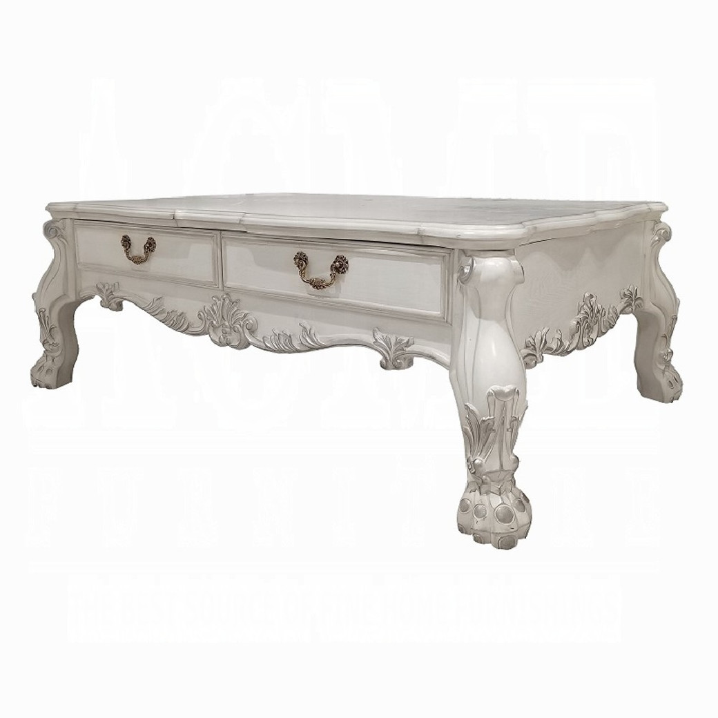 LV01686 Dresden coffee table with a bone-white finish By Acme Furniture