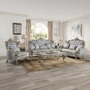 LV01780 2PC Sofa & Loveseat Antique Bronze Finish Miliani collection By Acme Furniture