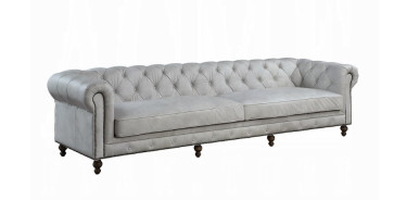 LV02404 luxurious top-grain leather Sofa Vintage White Ofer Collection by Acme Furniture
