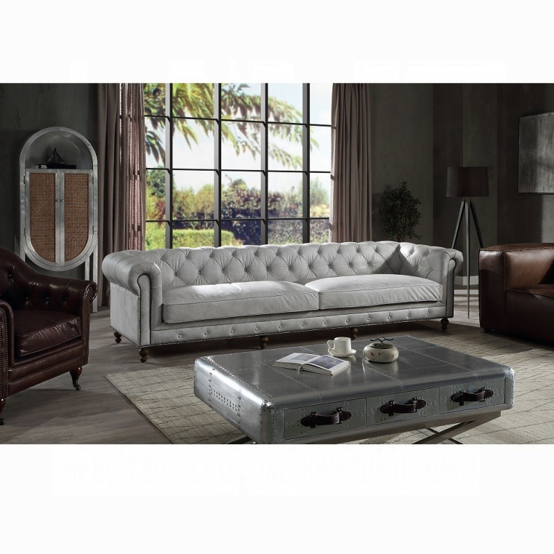 LV02404 luxurious top-grain leather Sofa Vintage White Ofer Collection by Acme Furniture