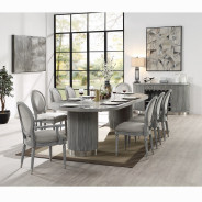 DN02124 7PC Dining Set  Weathered Gray Oak Finish Adalynn Collection by Acme Furniture
