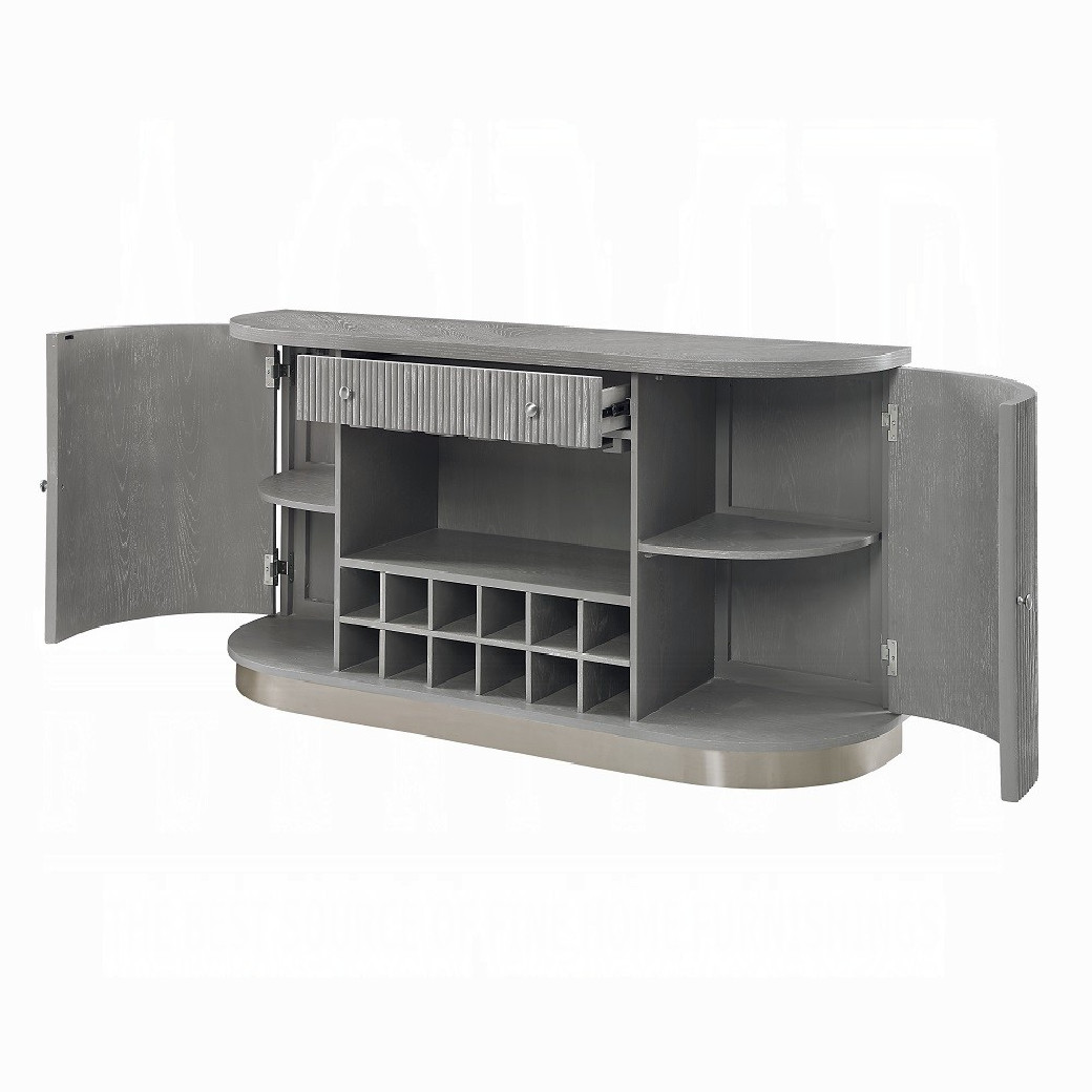 DN02124 7PC Dining Set  Weathered Gray Oak Finish Adalynn Collection by Acme Furniture
