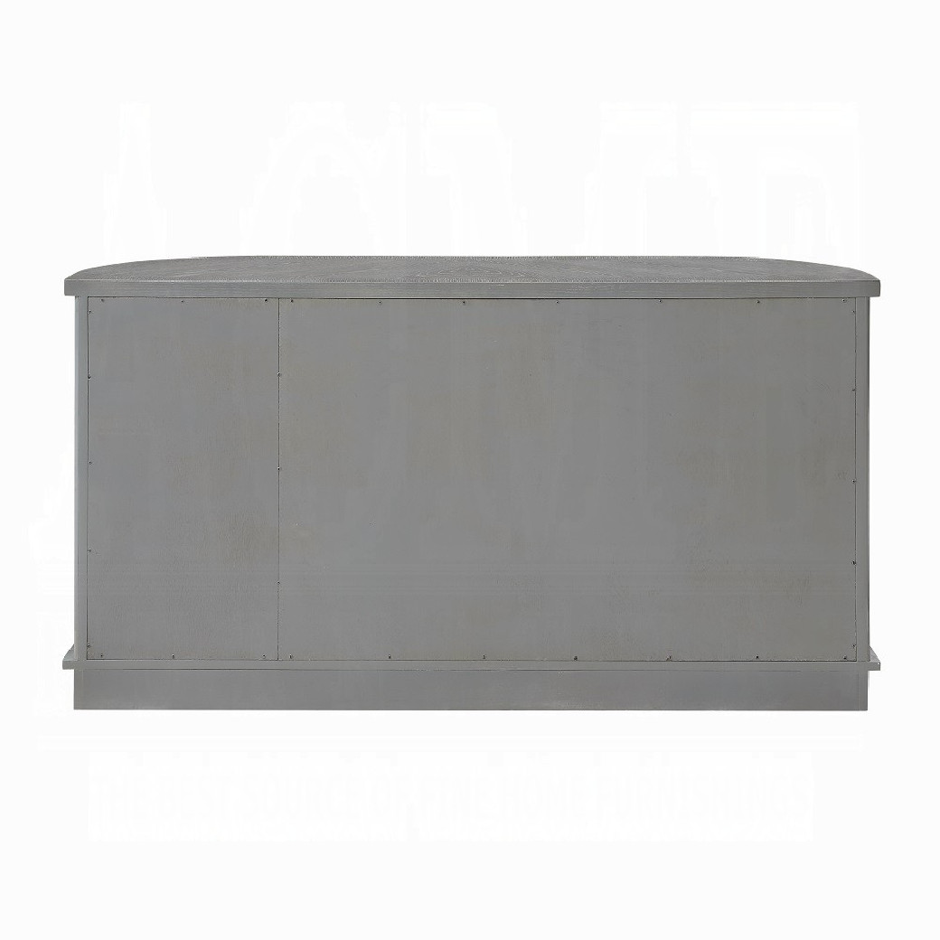 DN02124 7PC Dining Set  Weathered Gray Oak Finish Adalynn Collection by Acme Furniture