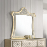 BD02335Q Queen Bed w/Led Upholstered in beige velvet Lucienne Collection By Acme Furniture