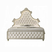 BD02335Q Queen Bed w/Led Upholstered in beige velvet Lucienne Collection By Acme Furniture