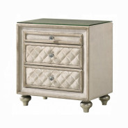 BD02335Q Queen Bed w/Led Upholstered in beige velvet Lucienne Collection By Acme Furniture