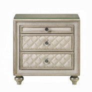 BD02335Q Queen Bed w/Led Upholstered in beige velvet Lucienne Collection By Acme Furniture