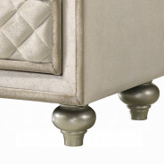 BD02335Q Queen Bed w/Led Upholstered in beige velvet Lucienne Collection By Acme Furniture
