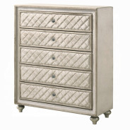 BD02335Q Queen Bed w/Led Upholstered in beige velvet Lucienne Collection By Acme Furniture